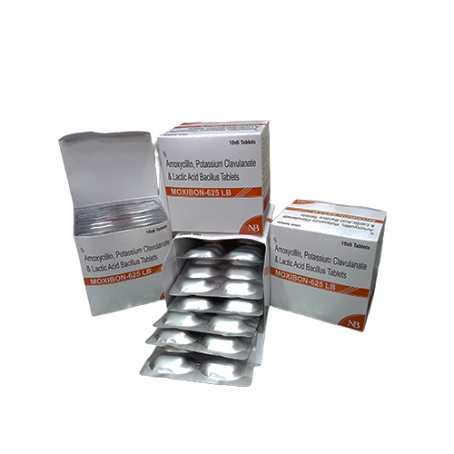 Moxibon-625-LB Tab – Amoxycillin 500mg + Potassium Clavulanate 125mg + Lactobacillus Acid 60 Million Spores | Nexbon Lifesciences